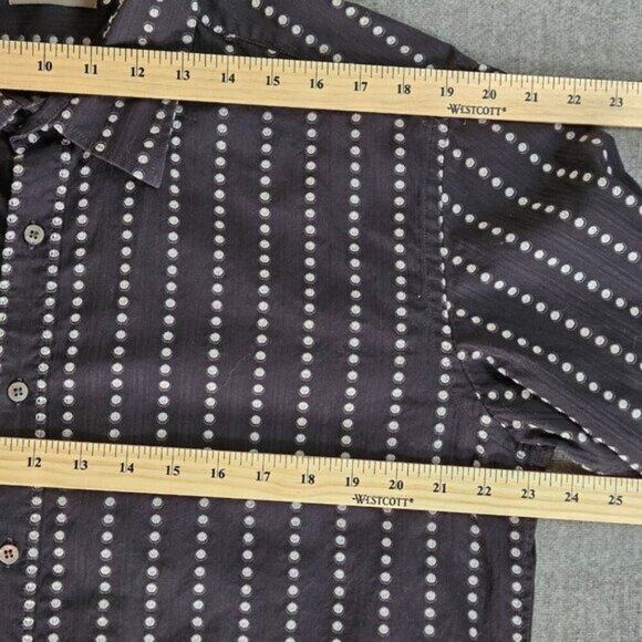 Ted Baker Jean Shirt Mens 6 US L Black Cream Cotton LS Swiss Dots Buttons Boho - Picture 4 of 15
